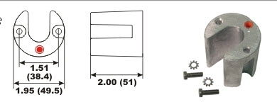 MERCRUISER ALUMINUM ANODE TRIM CYL BRAVO PRF 00047A