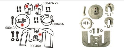 MERCRUISER ALUMINUM ANODE KIT BRAVO I