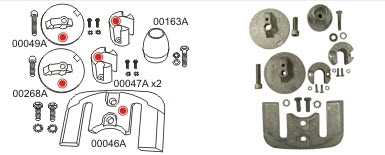 MERCRUISER ALUMINUM ANODE KIT BRAVO III (2004+) PRF 10165A